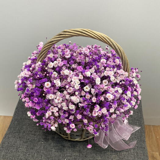 Сиреневая гипсофилла в корзине💜💜💜
