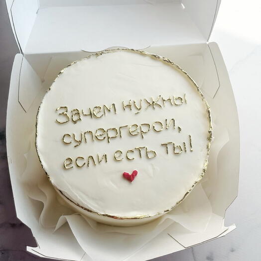 Бенто торт, надпись и рисунок