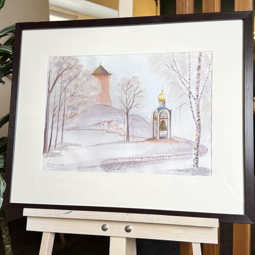 Картина серии «Зимний Нижний», акварель, 3
