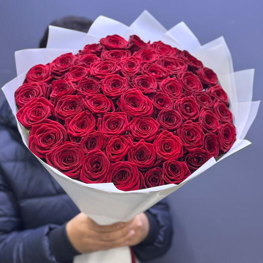 51 Роза красные розы 60см