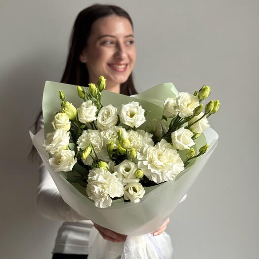 🔥эустома и диантусы в нежном букете для любимой