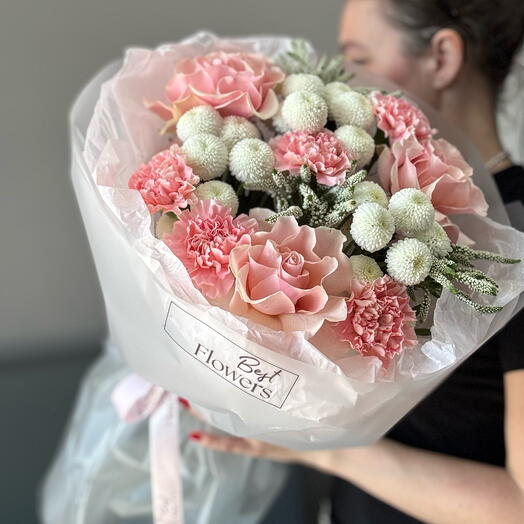 Нежный дофаминовый букет для девушки🌸