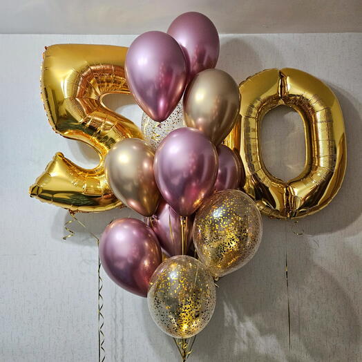 Шары на юбилей женшине,на 50лет,летие жены,мамы-15шаров