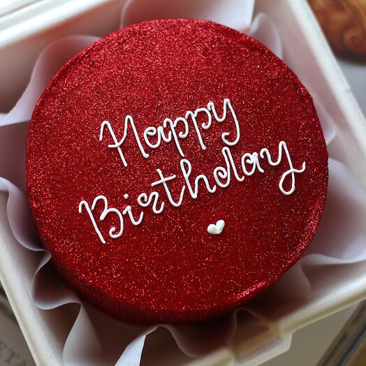 Бенто-торт цветной блестящий Happy Birthday