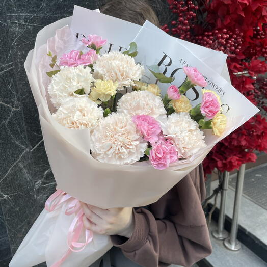 Букет с нежными диантусами 🎀🌿