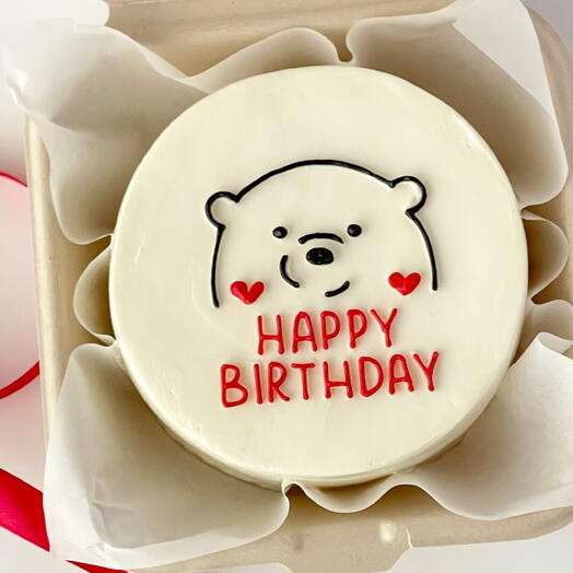 Бенто торт с мишкой HAPPY BIRTHDAY
