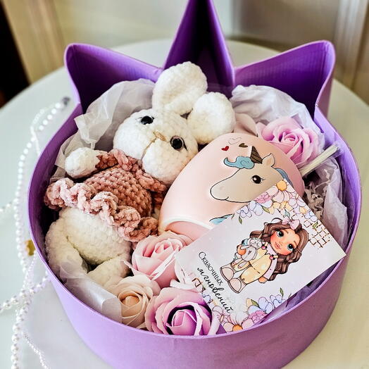 Подарочный набор для девочки, игрушка+кружка