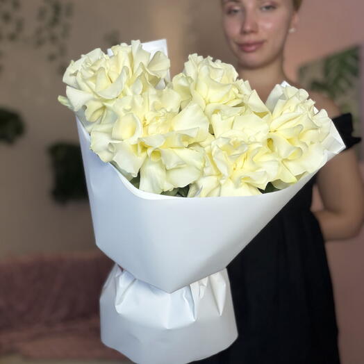 Вау букет из белой Французской розы