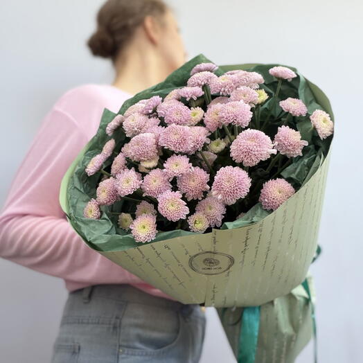 Моно букет из кустовых хризантем