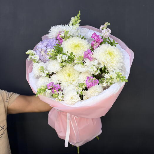 Букет гортензия с Хризантема