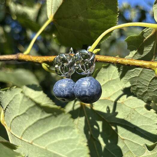 Серьги с голубикой
