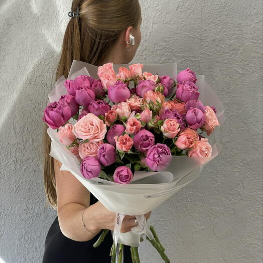 Mezcla de ramo de 11 peonías de arbusto.rosas