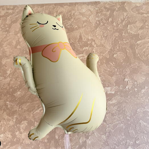 Шар кошка с бантиком