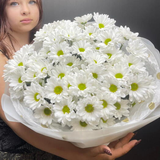 Монобукет из хризантем кустовых, 7 шт