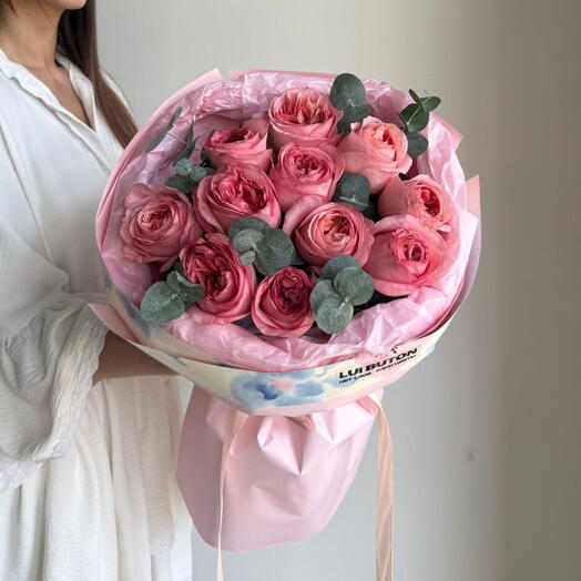 Букет "11 пионовидных роз Pink Expression"
