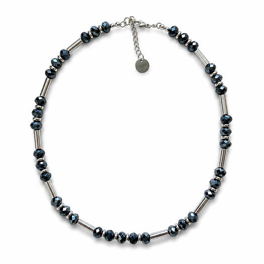 Бусы Metal Crystals Navy