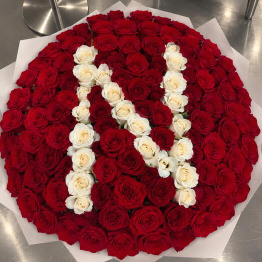 Rose Box With The "N" Letter (101pcs)