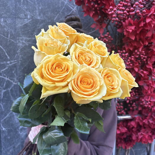 💛Акция💛 11 желтых роз