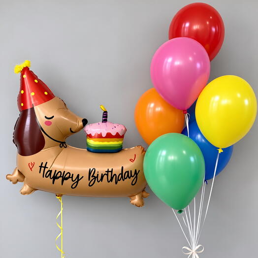 Набор воздушных шаров «Праздничная такса» 🎂
