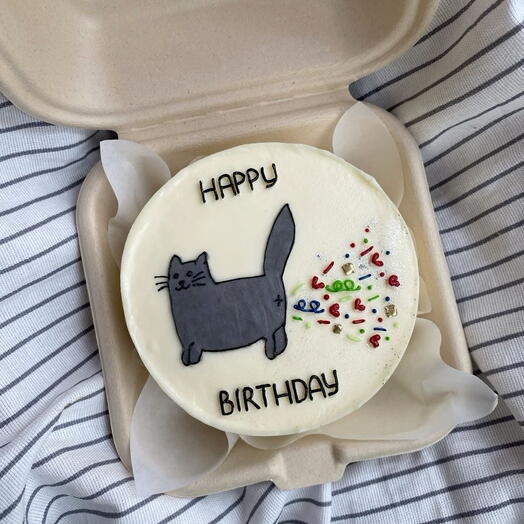 Бенто - торт с котиком «Happy Birthday»