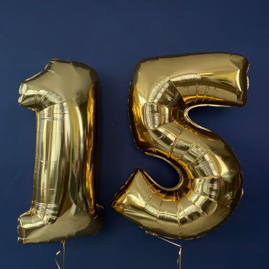 Шар цифры 15 фольга