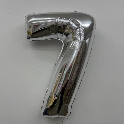 Фольгированная цифра серебро «Семь»