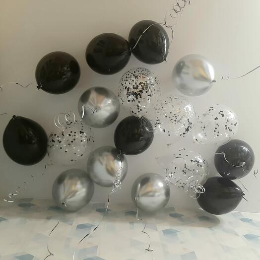 Balls to the ceiling 17 pieces chrome+confetti