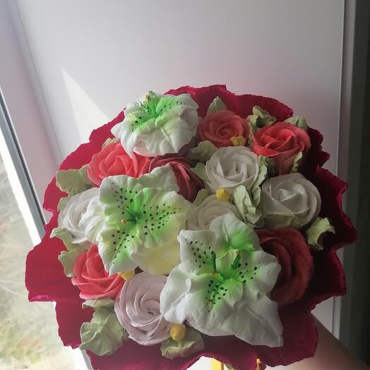 Bouquets of marshmallow flowers