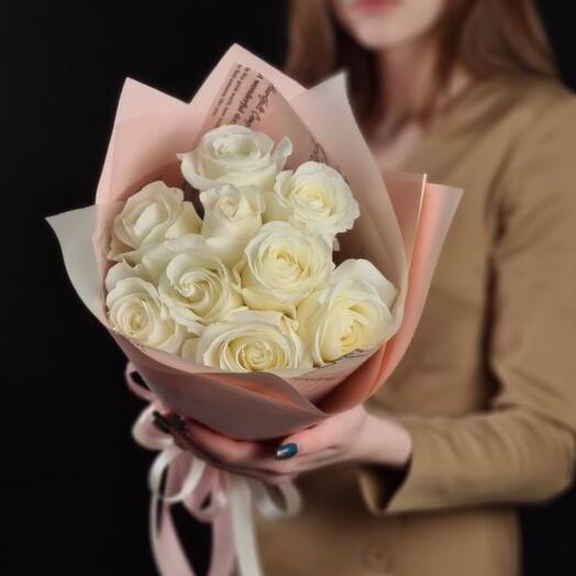 Ramo de 9 rosas blancas