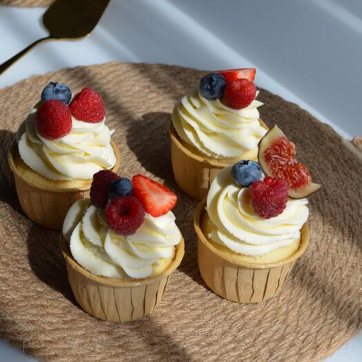 Cupcakes de vainilla, 4 piezas