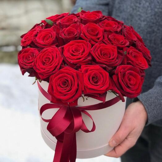 A red rose in a box