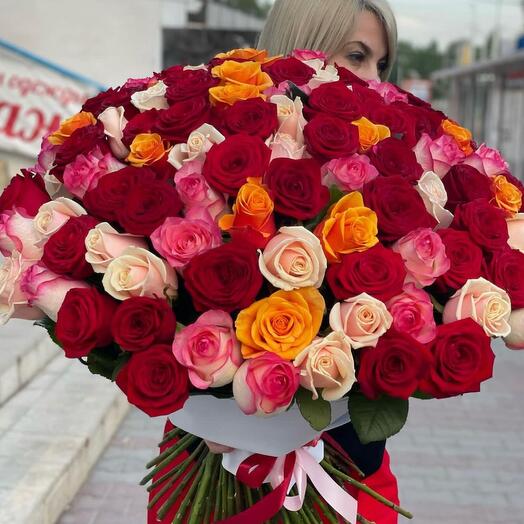 101 Роза Микс «для любимой»