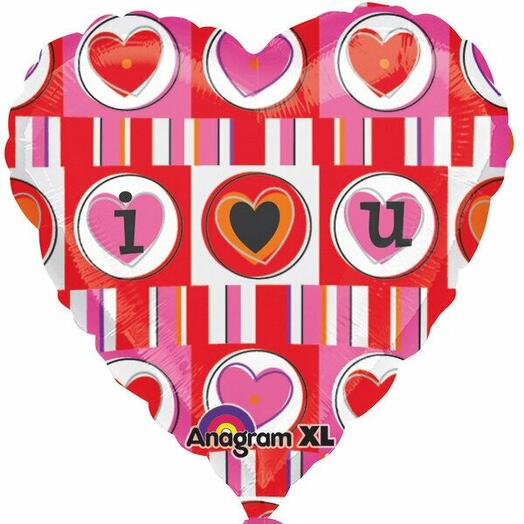 Balloon Heart I Love You with Helium