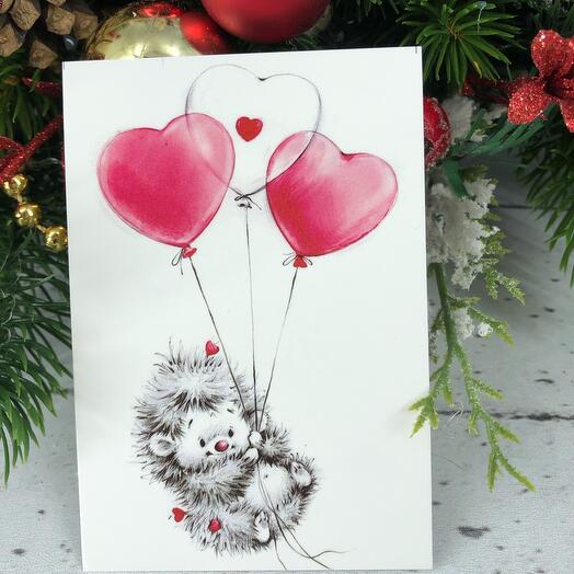 Мини карточка Влюблённый ежик