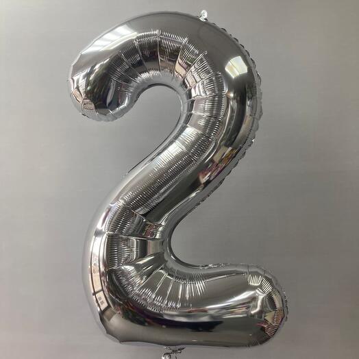 Balloon Figure 2 silver, 1 meter, on cargo