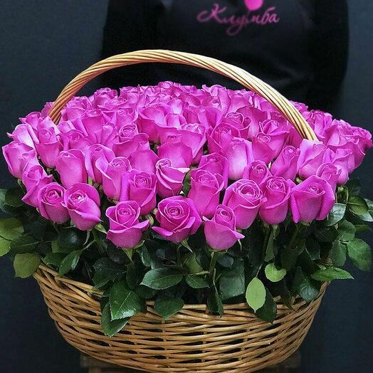 Cesta de 101 rosas Lilas