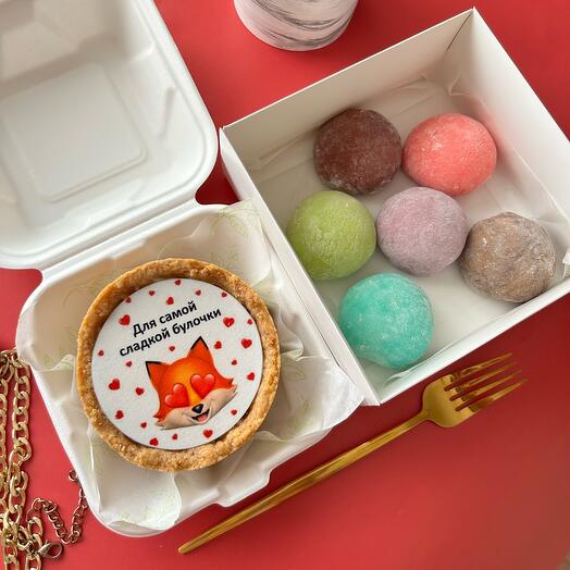 Set de dulces de Mochi y tarta de queso como regalo