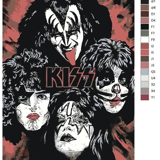 Картина по номерам X-718 "Рок-группа Kiss" 40х60