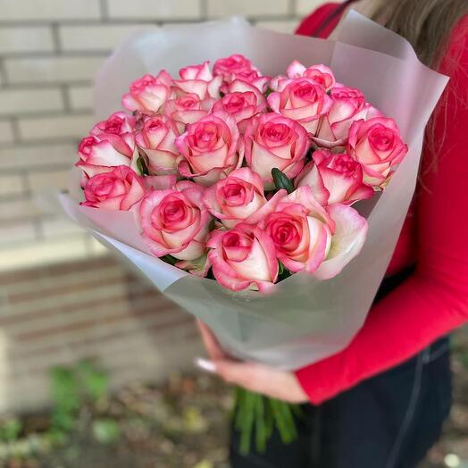 21pcs rosa de dos tonos rosa 60cm