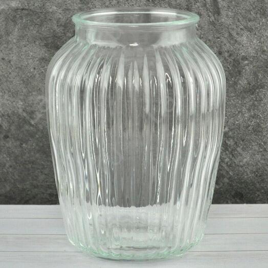 Ваза стеклянная "Бочонок" d-9см , 13*20см