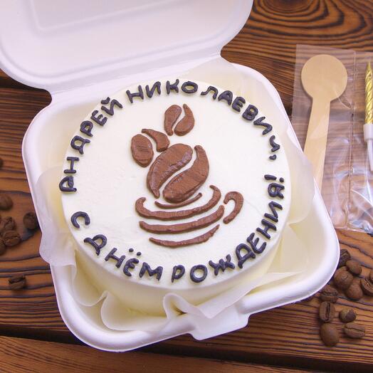Бенто-торт с чашкой кофе на День Рождения для директора начальника