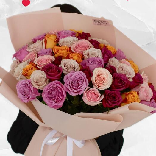 51 Роза микс 40см