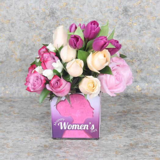 Happy Womens Day Flowers Arrangements