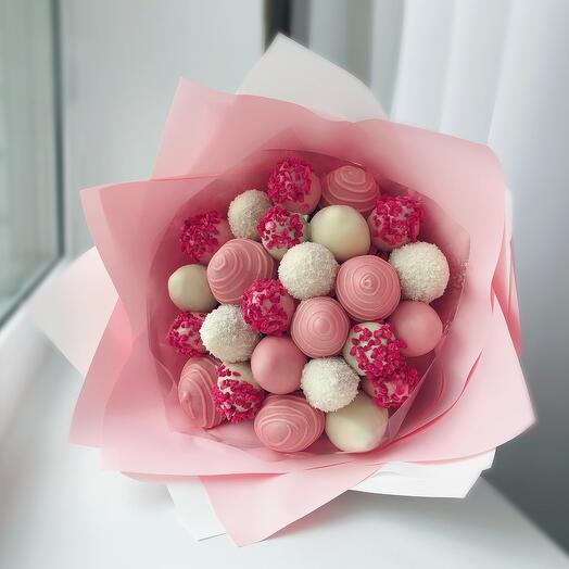 Chocolate-covered strawberry bouquet size-M 500 grams (21-25 berries) "Dream"
