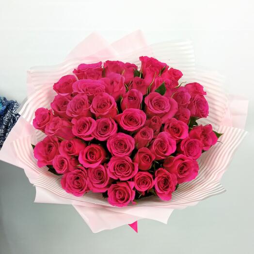 51 розовая роза Мега Хит🌹
