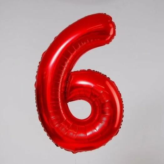 Шар фольгированный цифра " 6 "