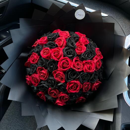 Black and Red Glitter Roses