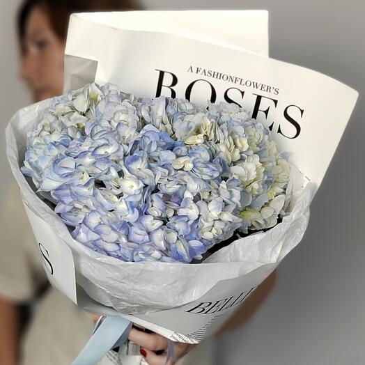Bouquet of blue hydrangeas