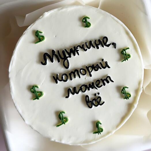 Бенто торт «Мужчине,который может все» тортик в подарок на 23 февраля любимому, парню, мужу, другу