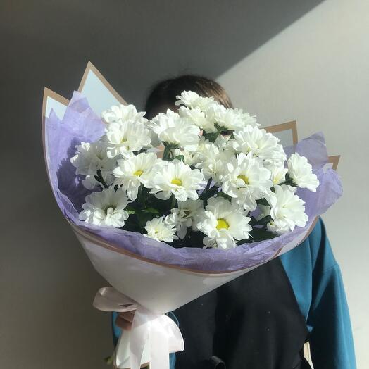 Комплимент ромашек🌸Букетик из трёх хризантем кустовых